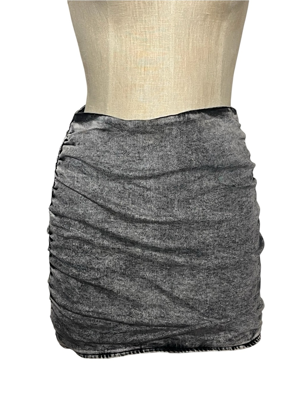 Retrofete Elijah Ruched Mini Skirt Acid Gray Women's Size S - Picture 5 of 10